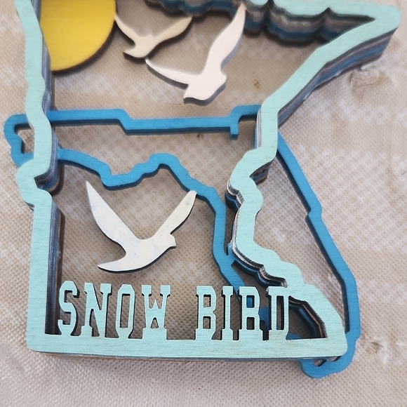 Blue and White Bird Ornament - Picture 2 of 5